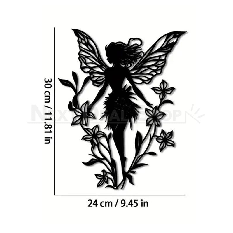 Metal Flower Fairy Silhouette Garden Decor