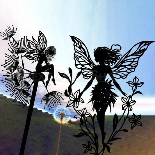 Metal Flower Fairy Silhouette Garden Decor