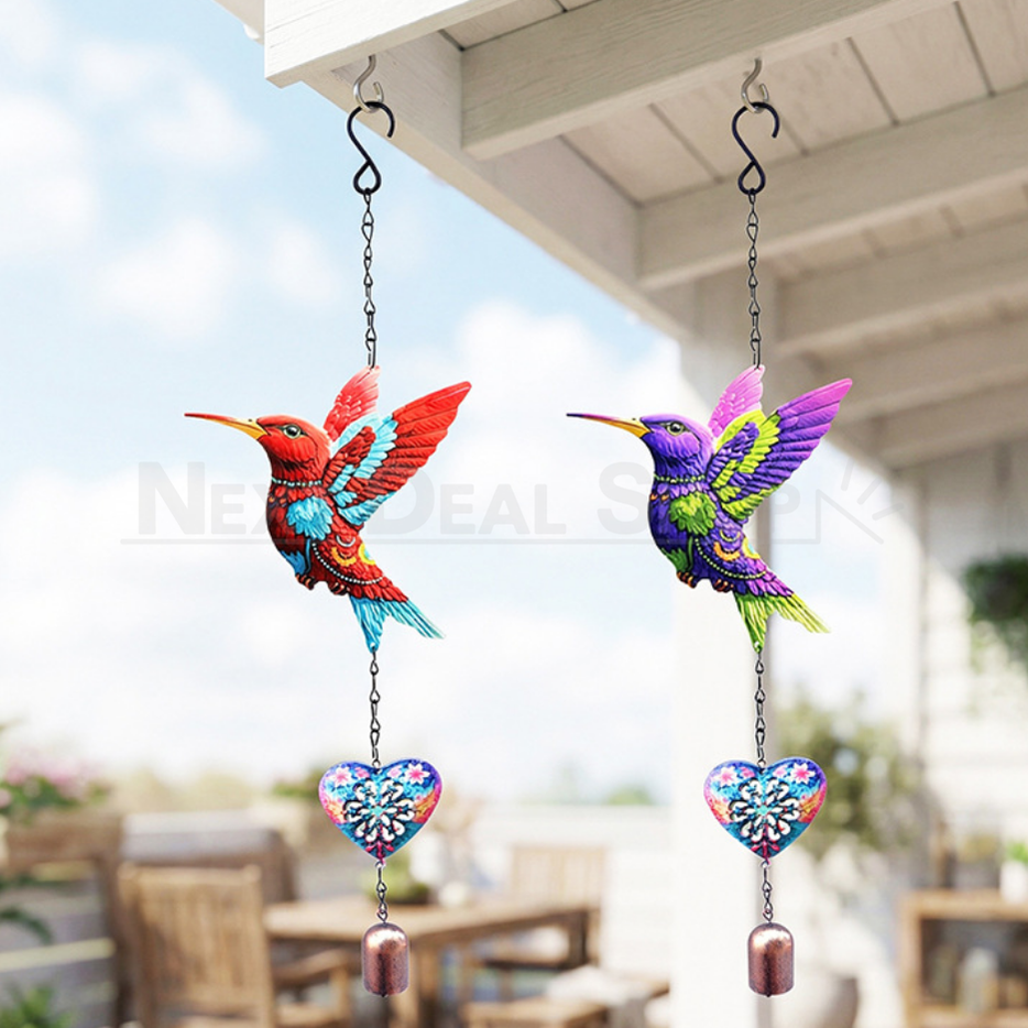 Metal Hummingbird Garden Wind Chime