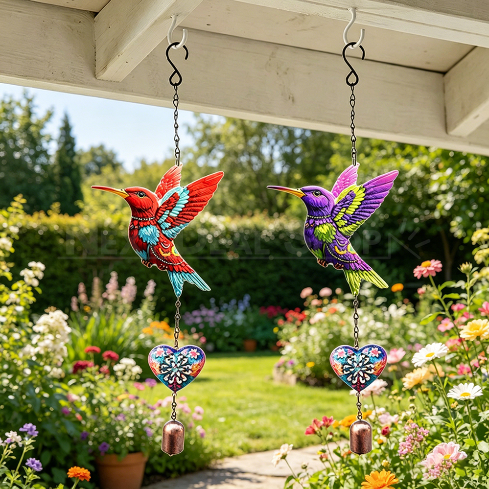 Metal Hummingbird Garden Wind Chime