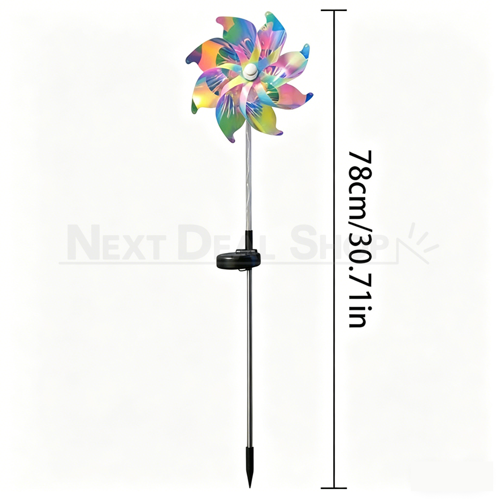 Multicolor Solar Powered LED Pinwheel Garden Stake Light