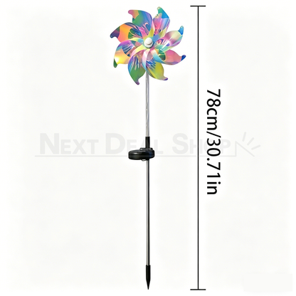 Multicolor Solar Powered LED Pinwheel Garden Stake Light