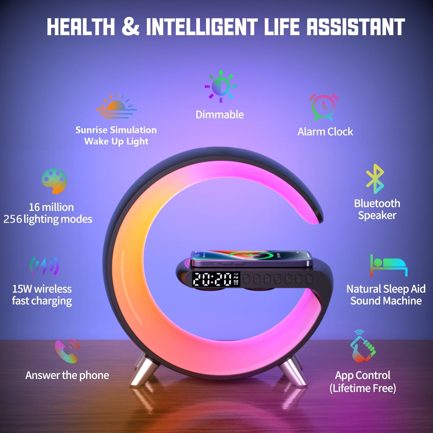 6-in-1 Bluetooth Speaker with Phone Charger