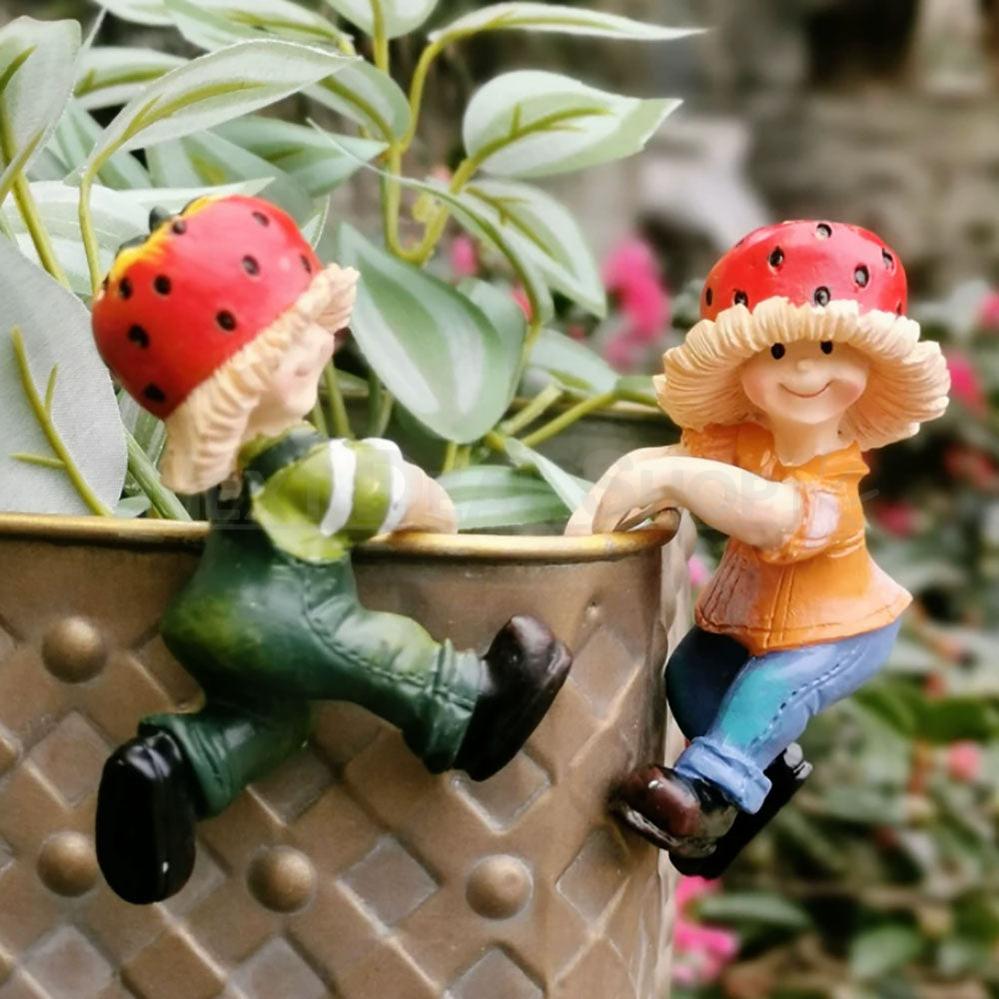 Set of 2 Adorable Strawberry Garden Gnome Pot Huggers
