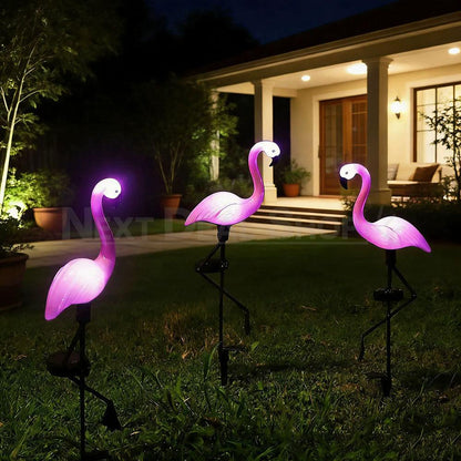Solar Powered Flamingo Garden Stake Light