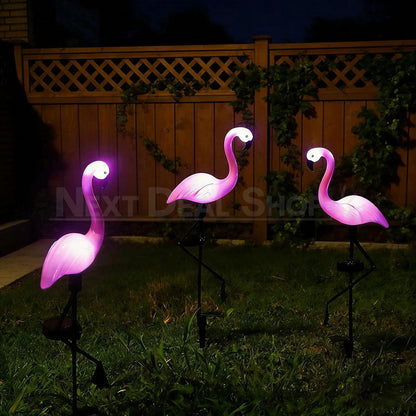 Solar Powered Flamingo Garden Stake Light