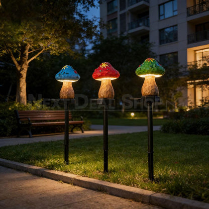 Solar Powered Mushroom Garden Stake Light