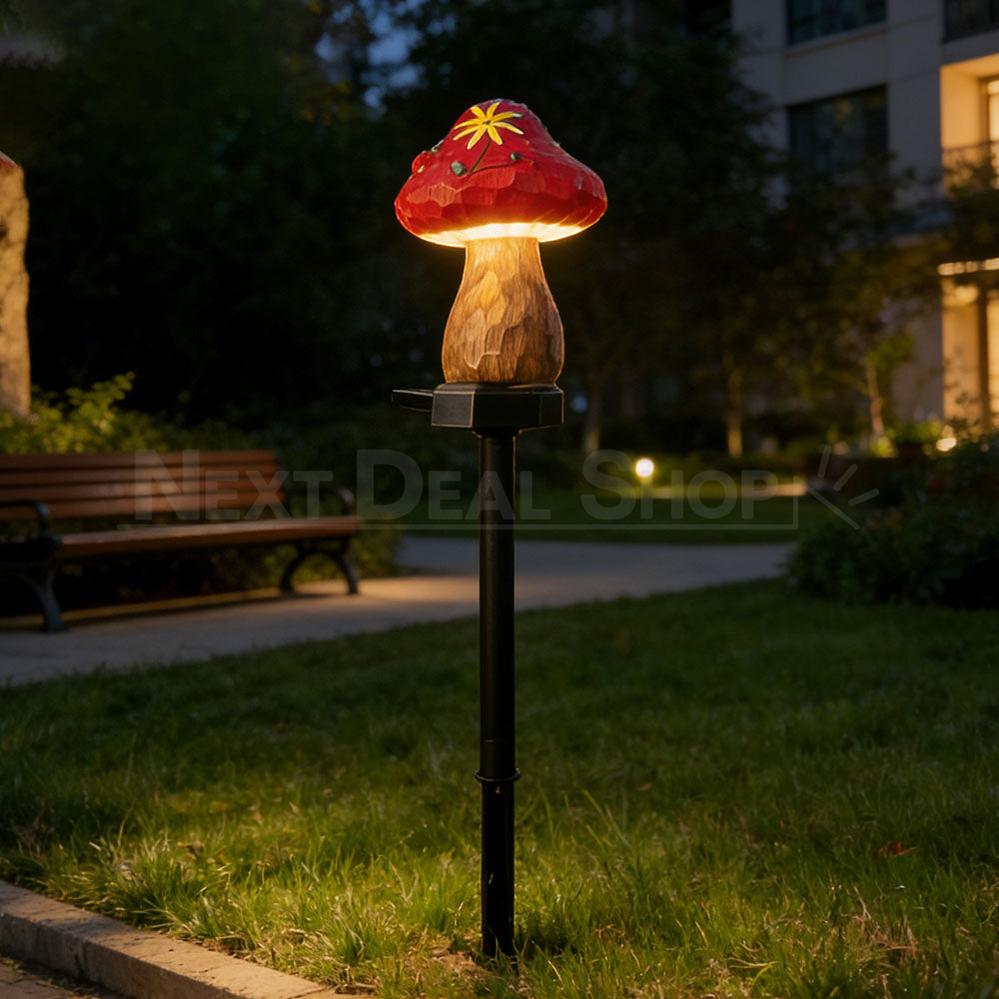 Solar Powered Mushroom Garden Stake Light