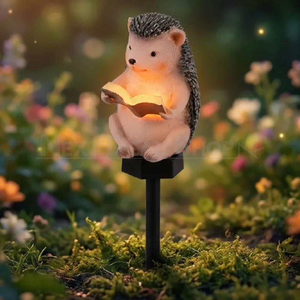Solar Powered Reading Hedgehog Garden Stake Light
