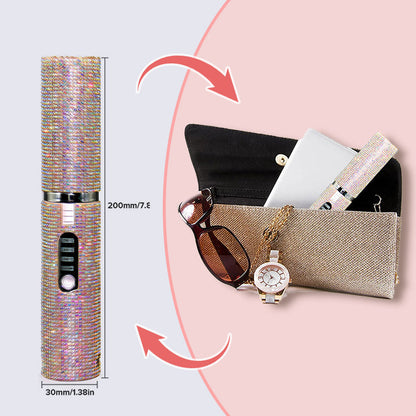 Long-Lasting Straightening & Curling Hair Iron with Gorgeous Rhinestone