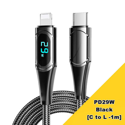 PD 100W Fast-charging and Fast-transmission Data Cable with Digital Display