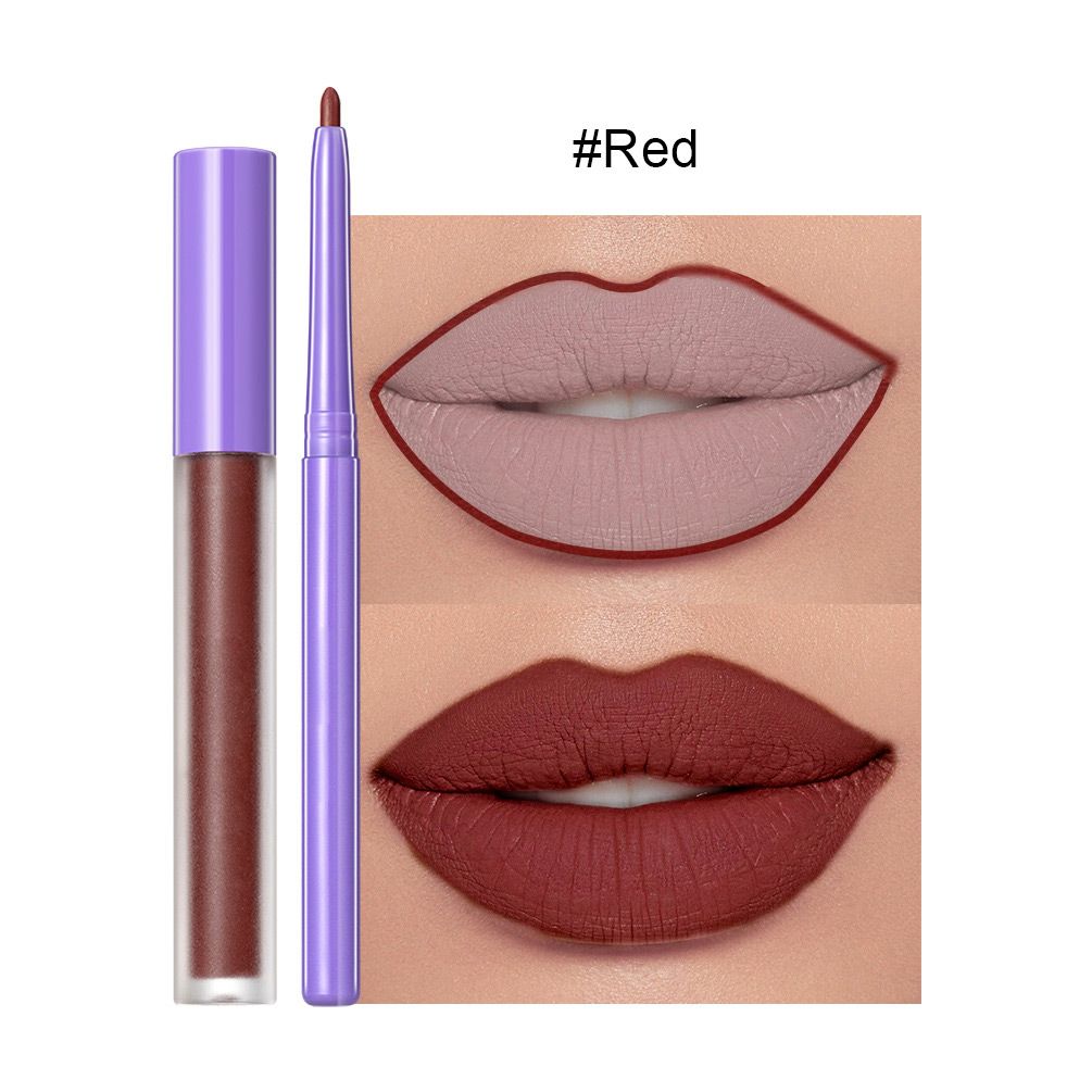 Waterproof and Non-stick Matte Lipstick Gloss & Lip Liner
