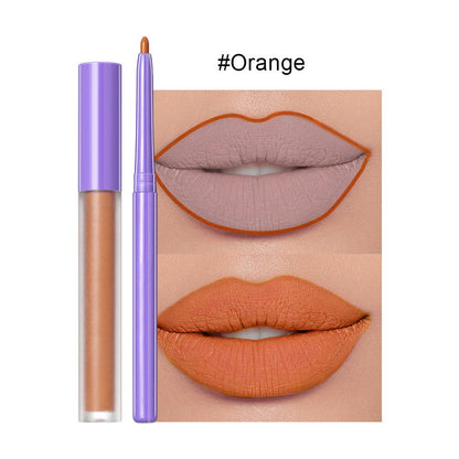 Waterproof and Non-stick Matte Lipstick Gloss & Lip Liner