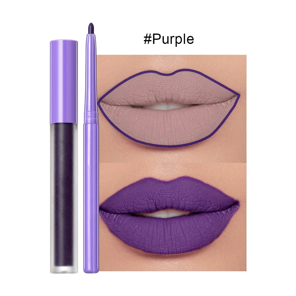Waterproof and Non-stick Matte Lipstick Gloss & Lip Liner