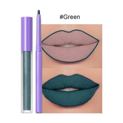 Waterproof and Non-stick Matte Lipstick Gloss & Lip Liner