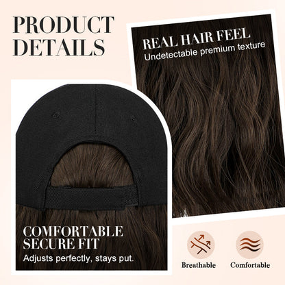 2-in-1 Curly Hair Baseball Cap Wig