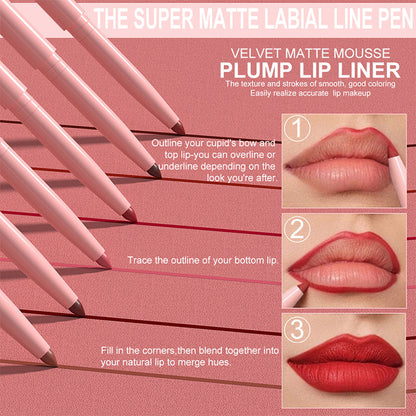 Deals-6 Pack High-Pigment Matte Lip Liner Pencils