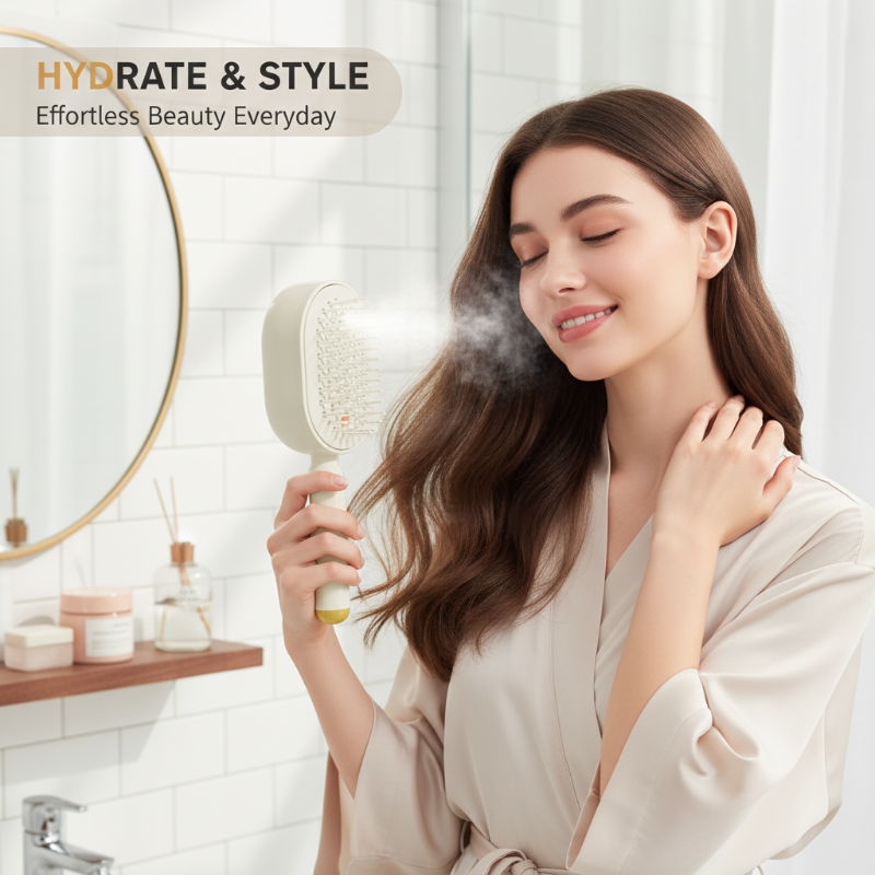 !! ⏰Electric hairbrush with spray and massage